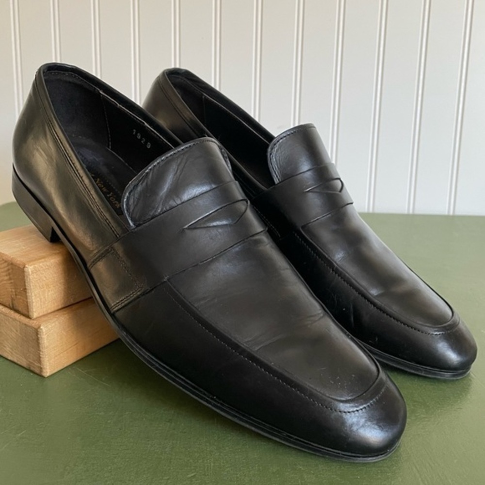 To Boot NY Adam Derrick Penny Loafers in Black Calfskin Leather *Italy*